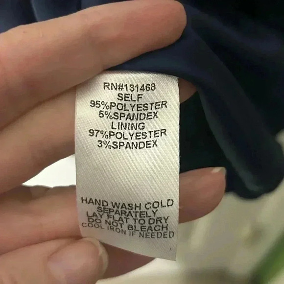 Fate Navy Blue Velvet like Blazer. Size small. Single button. Double pocket - Picture 7 of 11